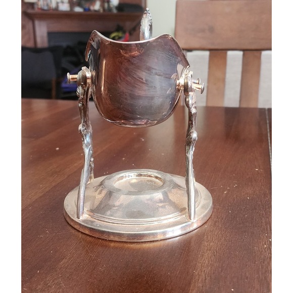 Vintage F.B. ROGERS Silver Plated Tilting Gravy Boat with Candle Warmer Stand - Picture 3 of 5